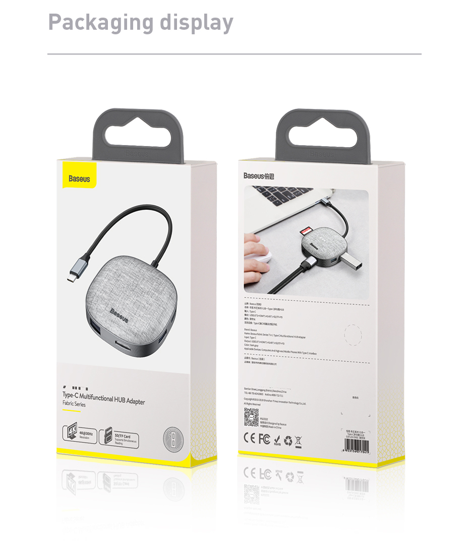 Bộ Chia Hub Đa Năng Baseus Fabric Series 7in1 Type-C Multifunctional HUB Adapter - Type-C