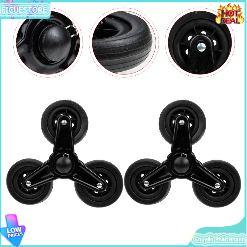 FICUE Metal Sturdy Heavy Duty Casters Shopping Cart Wheels for Stair Climbing Replace