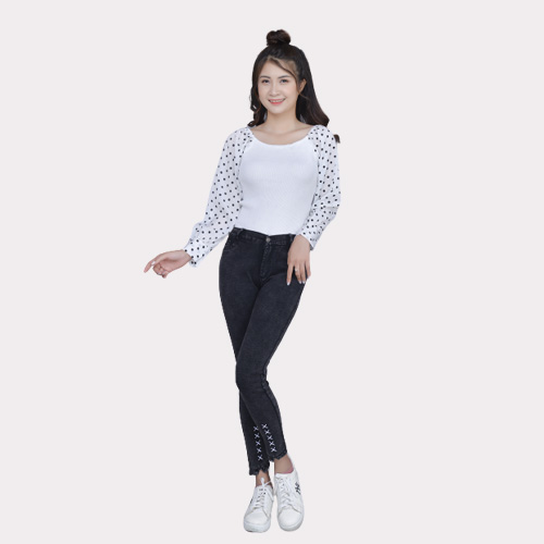 Quần Dài Nữ  KaKi Thun Co Giản Dây Kéo Trước Lưng Chum Sẻ Lai Thiêu Đan Chéo Thời Trang Mới Kkw 05
