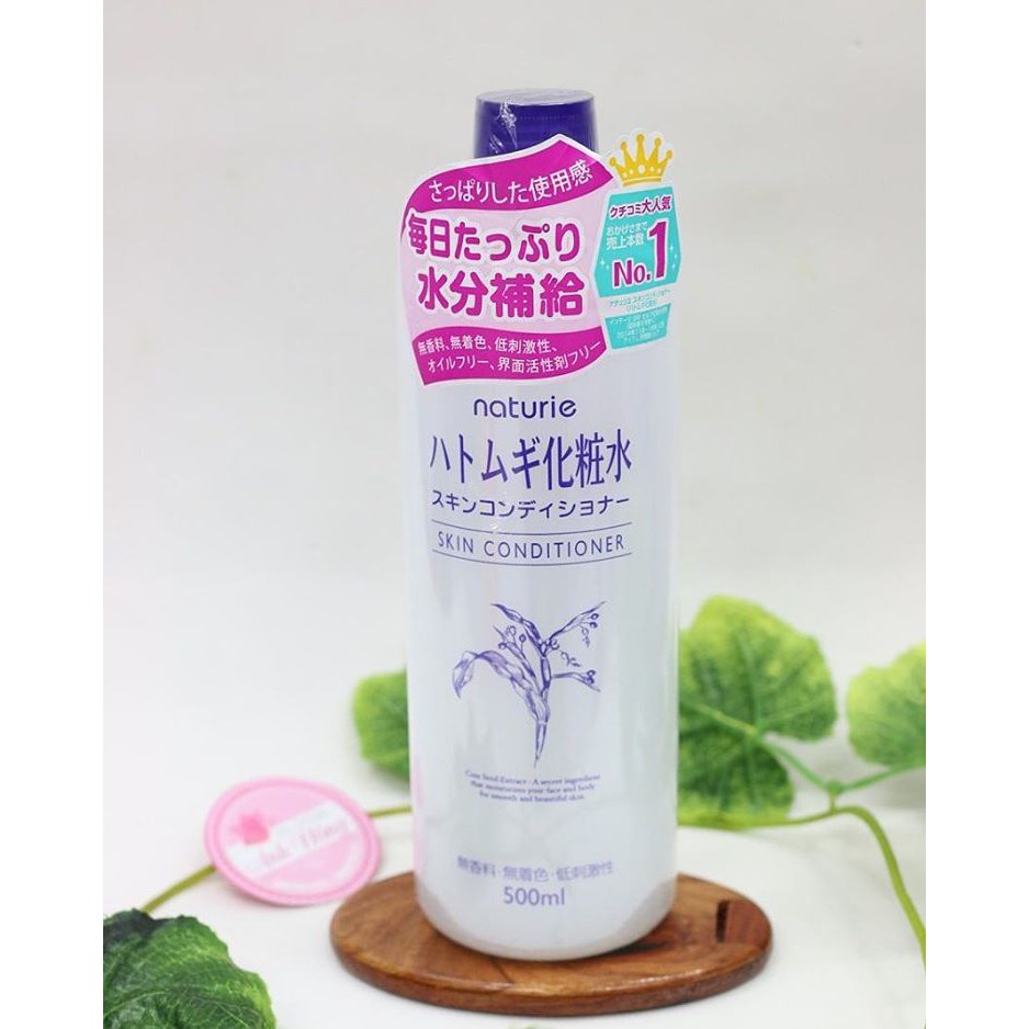 [Mới 2022] Nước hoa hồng Hatomugi Skin Conditioner 500ml - Nước hoa hồng gạo Nhật Bản,  Nước hoa hồng hạt ý dĩ giúp dưỡng ẩm, sáng da, se khít chân lông - Nước hoa hồng của Nhật - Nước hoa hồng ý dĩ Naturie Hatomugi