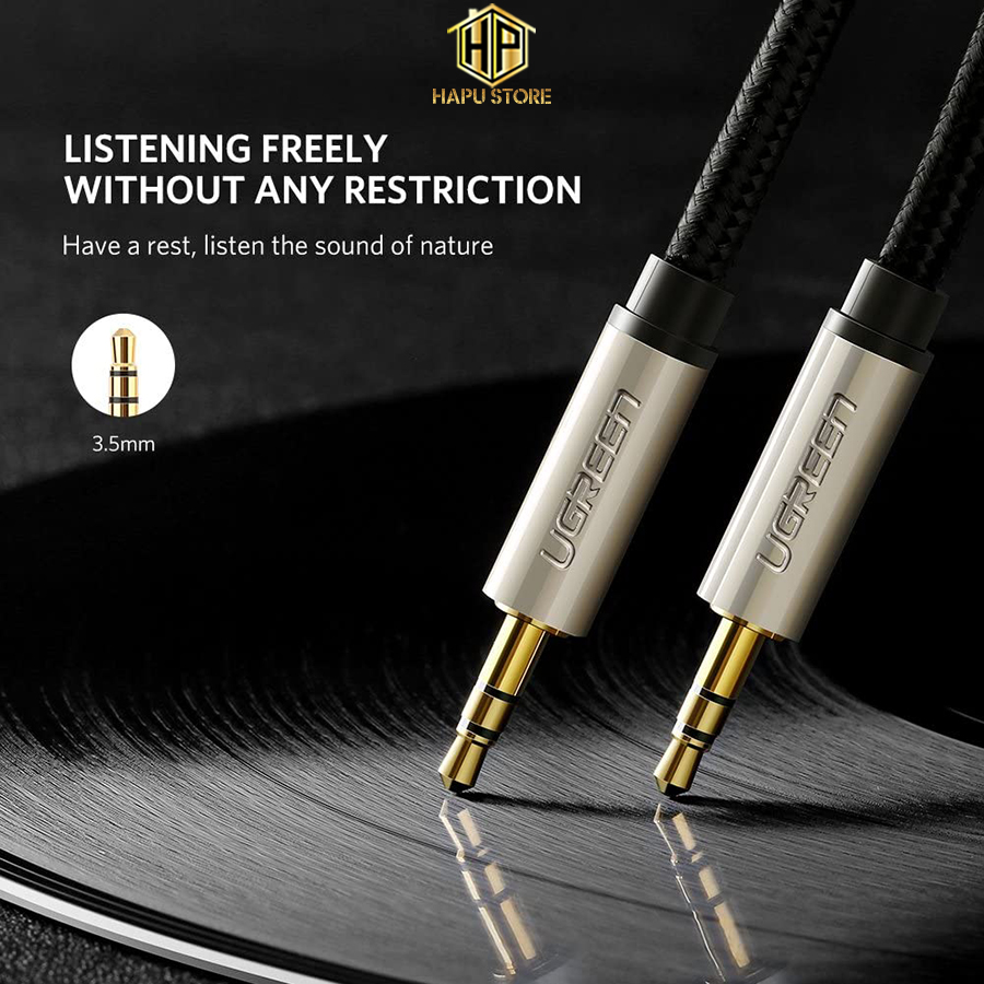 Cáp âm thanh AUX 3.5mm Ugreen 40785 dài 10m chính hãng - Hapustore