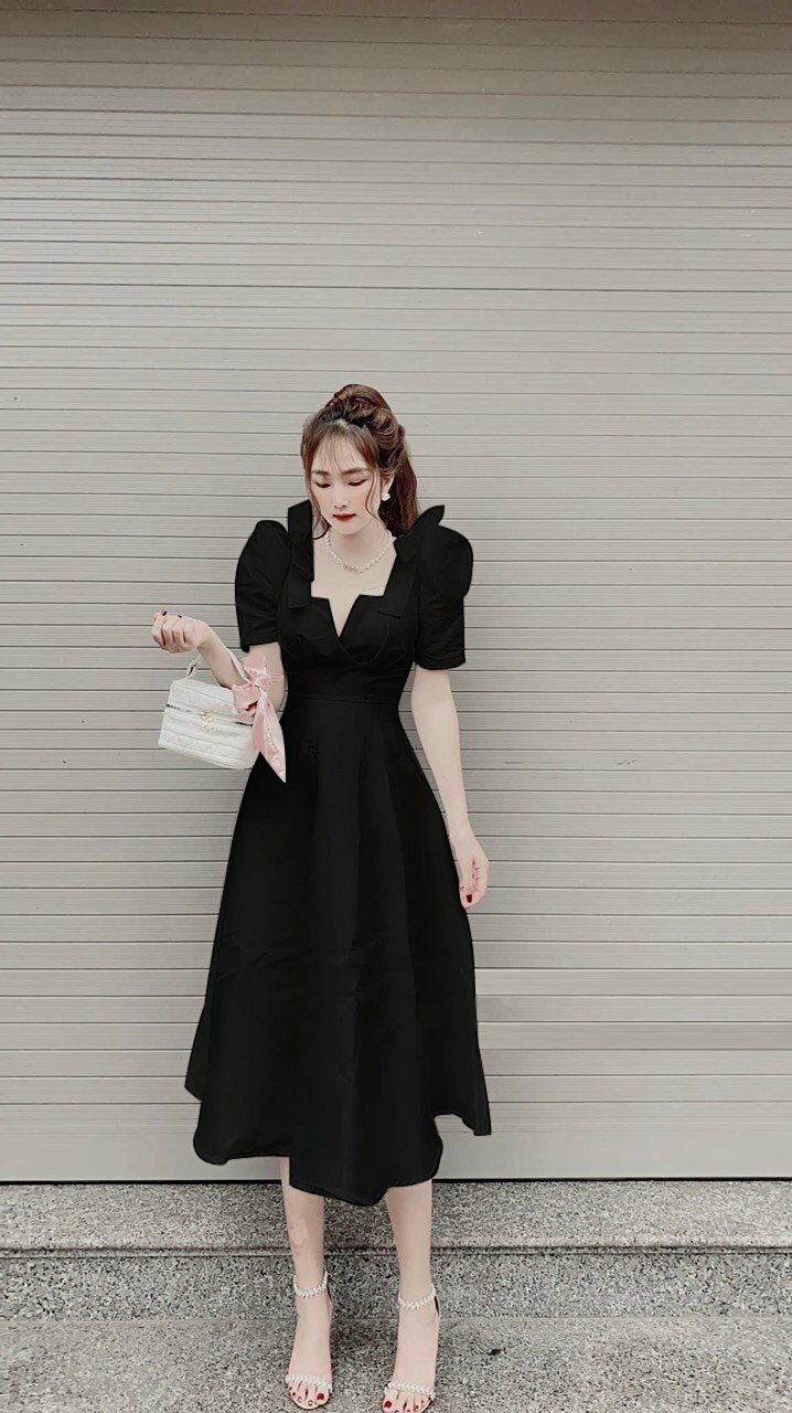 Đầm dài tay phồng bigsize 60-90kg có size