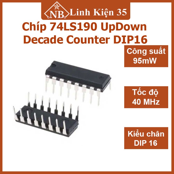 IC 74LS190 DIP16 Up/Down Decade Counter 16 chân( 1 chiếc)