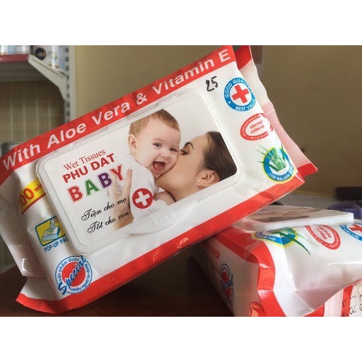 KHĂN ƯỚT / GIẤY ƯỚT BABY PHÚ ĐẠT 100 tờ (1 gói)