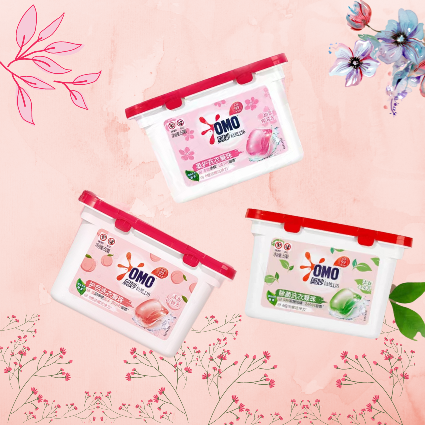 HỘP 50 VIÊN GIẶT XẢ OMO (hàng nội địa Trung)