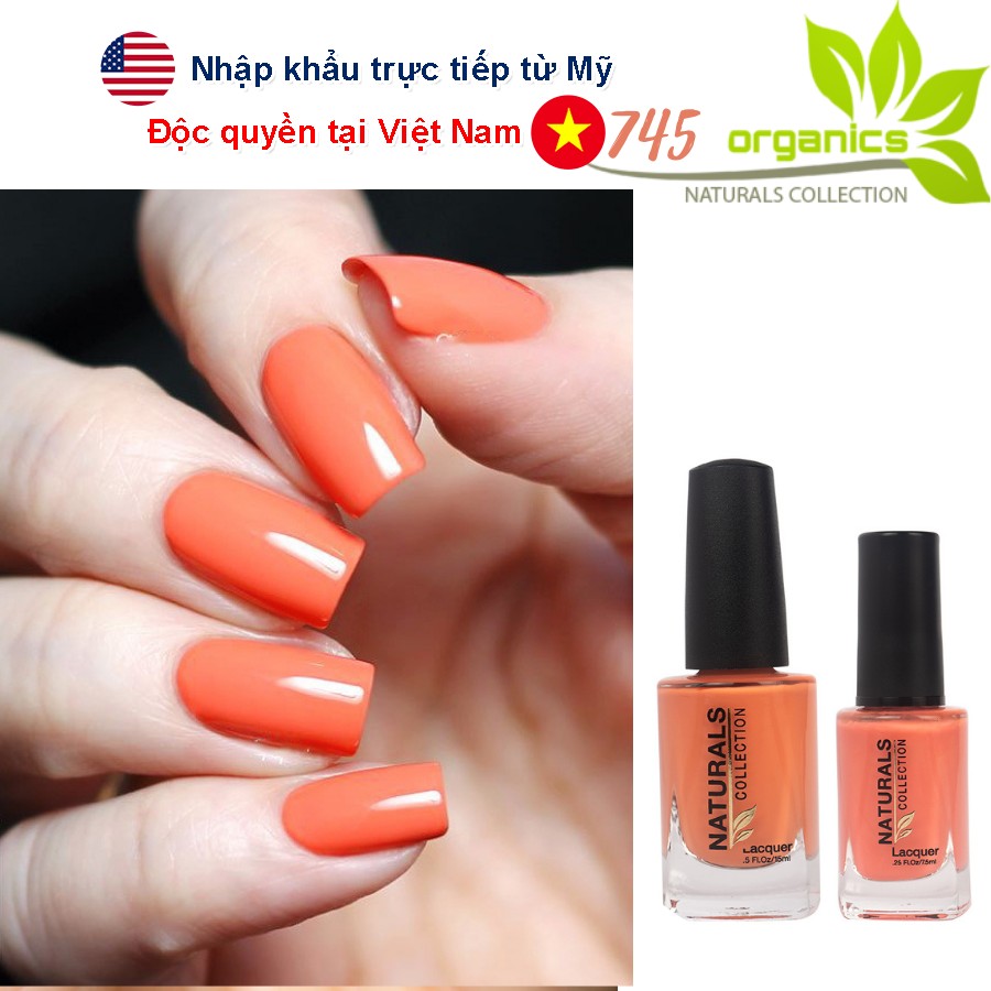 Sơn móng tay hữu cơ màu Cam Đào USA NATURALS COLLECTION sử dụng được cho mẹ bầu và trẻ em - 7.5ml - 745