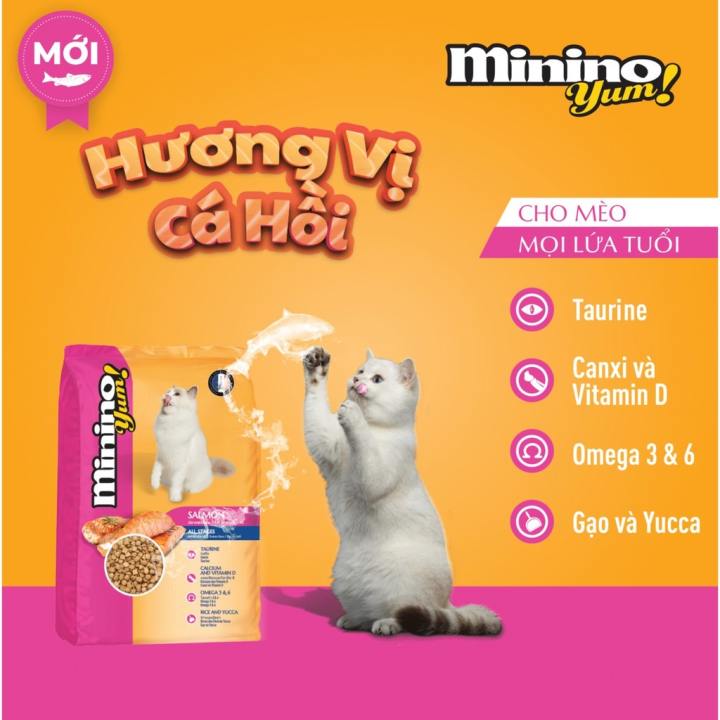 Hanpet - (1 Gói 350gr) Minino Yum (2 vị) - thức ăn viên cao cấp cho mèo mọi lứa tuổi