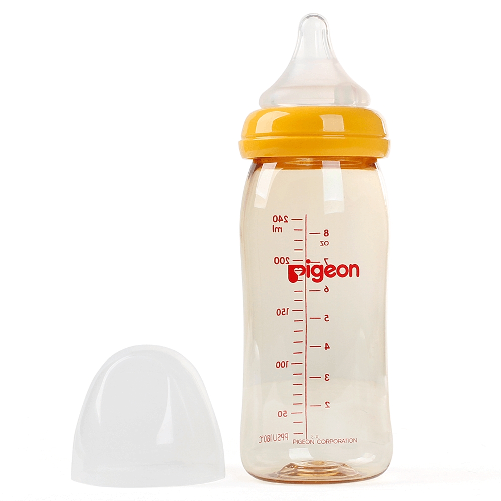 Bình Sữa Pigeon SofTouch PPSU Plus Cổ Rộng, 240ml 160ml