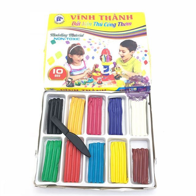 [Sale70%] LỐC 5 HỘP ĐẤT NẶN THỦ CÔNG 10 MÀU VT