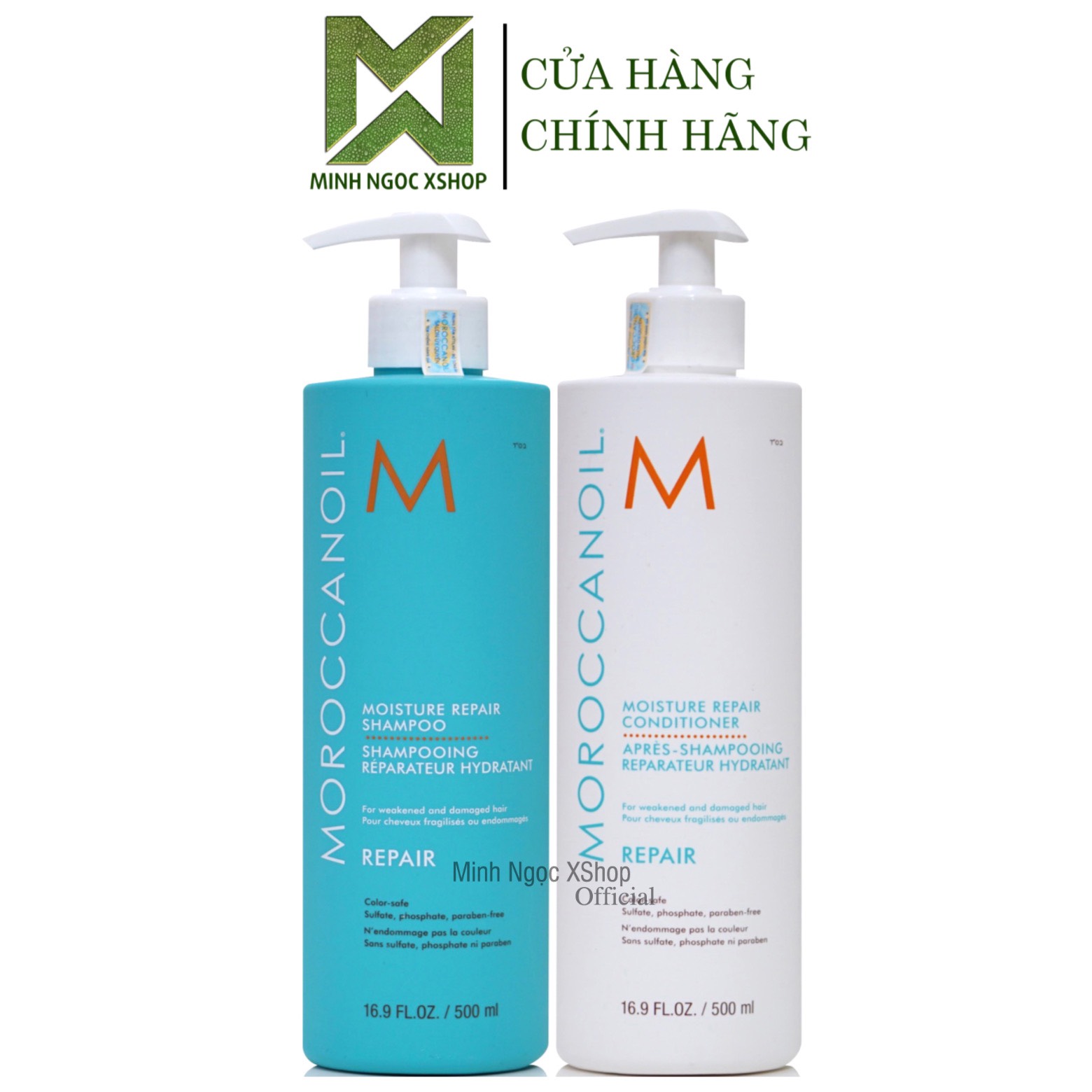 Dầu gội xả phục hồi độ ẩm Moroccanoil Moisture Repair 500ML chính hãng