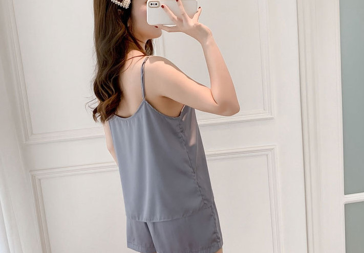 Bộ ngủ lụa 2 dây cao cấp lụa mềm mịn (H08)