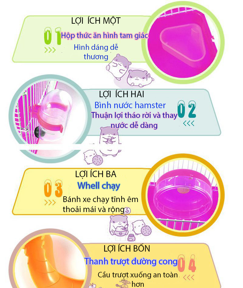 Lồng nuôi chuột hamster size lớn cao cấp🐁 [SIÊU RẺ]