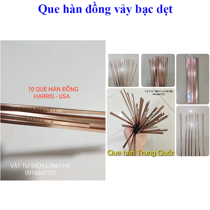 10 que hàn đồng Harris Mỹ - Qixing Trung Quốc (chọn đúng loại) - Bạc hàn vảy bạc - 10 que hàn
