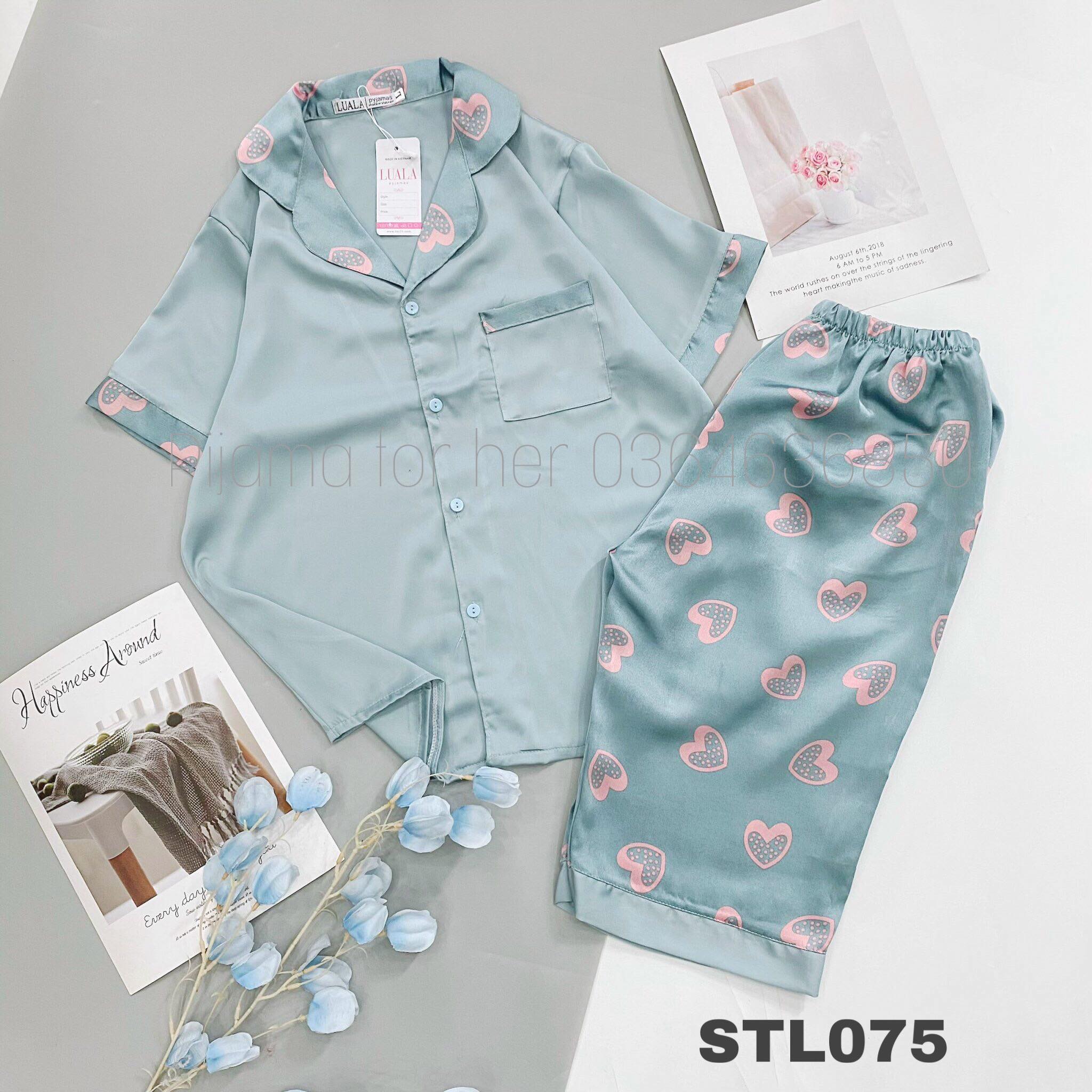 Bộ lụa Satin hoạ tiết cao cấp Tay ngắn quần lửng [HÀNG CHUẨN ĐẸP]