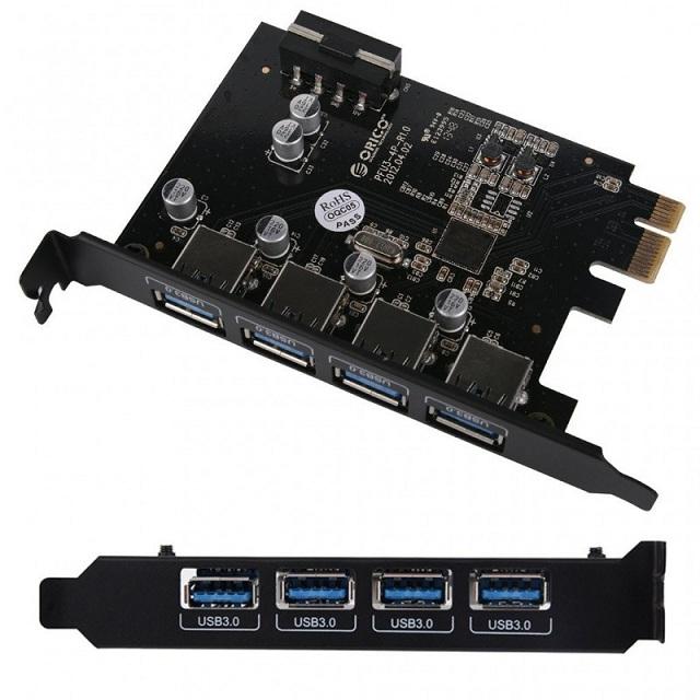 Card 4 cổng Usb 3.0, gắn cổng PCI cho PC