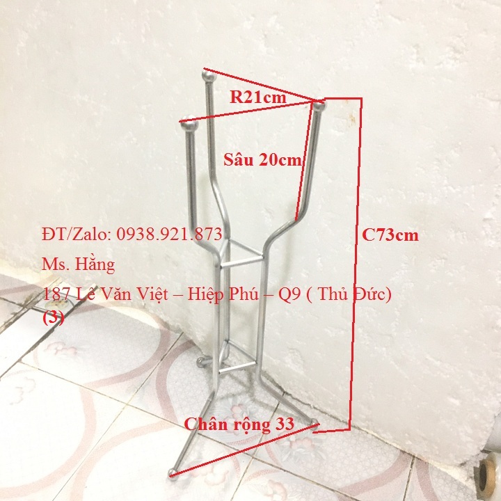Chân đựng xô đá nhà hàng - quán ăn inox cao cấp-CXĐ01i