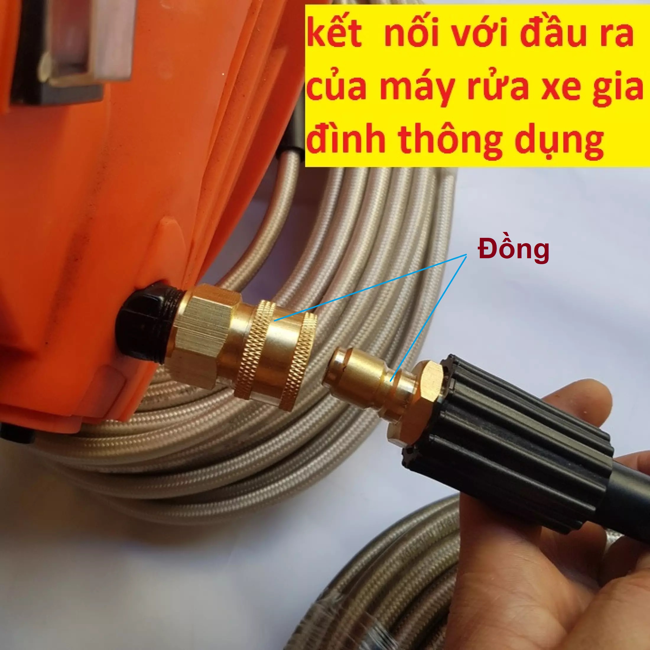 BỘ KHỚP NỐI NHANH ĐẦU RA BẰNG ĐỒNG CỦA MÁY RỬA XE XỊT RỬA CAO ÁP