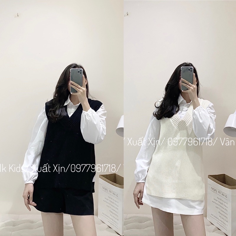 Áo gile len Hm xuất dư xịn