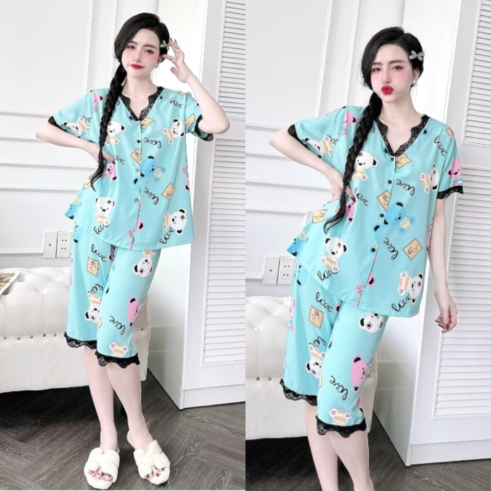 Đồ Bộ Ngủ Nữ Lửng Cao Cấp Lụa Nhật Bigsize 50-100kg