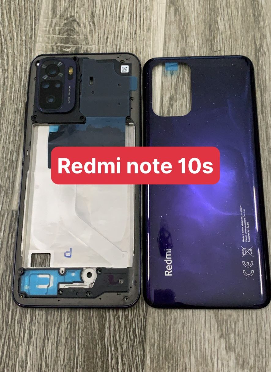 bộ vỏ xiaomi redmi note 10S ( SƯỜN,MAKET,KÍNH CAM, LƯNG ,NÚT BẤN)