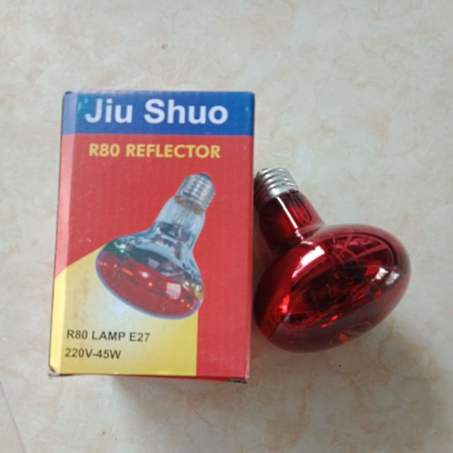 Bộ 4 Bóng đèn Hồng ngoại sưởi ấm Thú y  cao cấp 75w + tặng 4 đuoi sứ