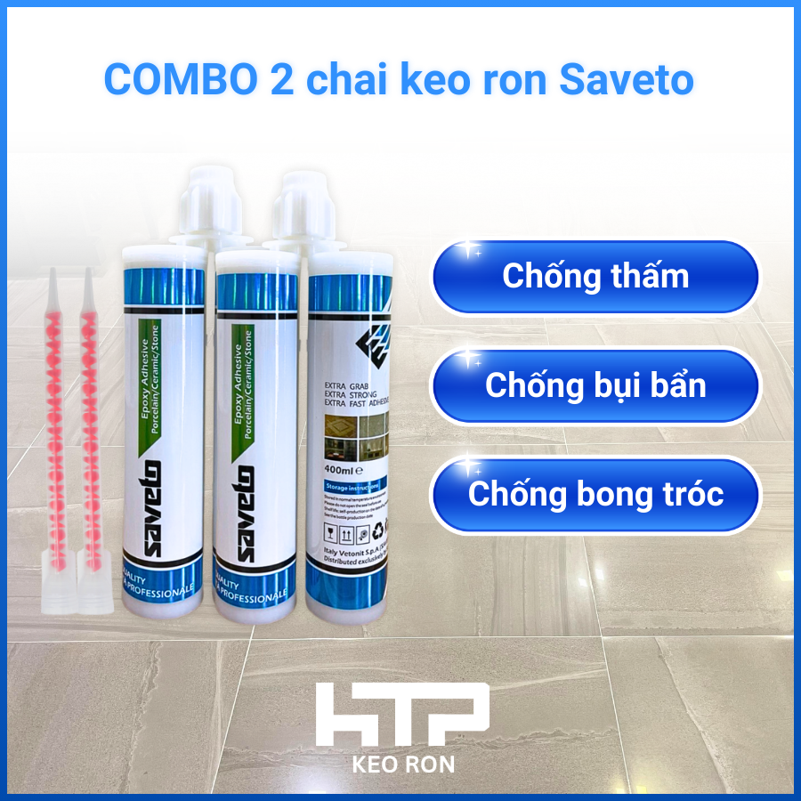 Combo 2 chai keo chà ron Saveto kèm 2 vòi trộn