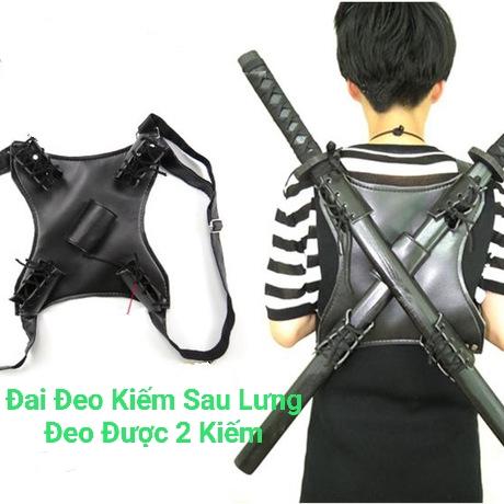 Đai Da Đeo Kiếm Sau Lưng Loại Tốt Đeo 2 Kiếm