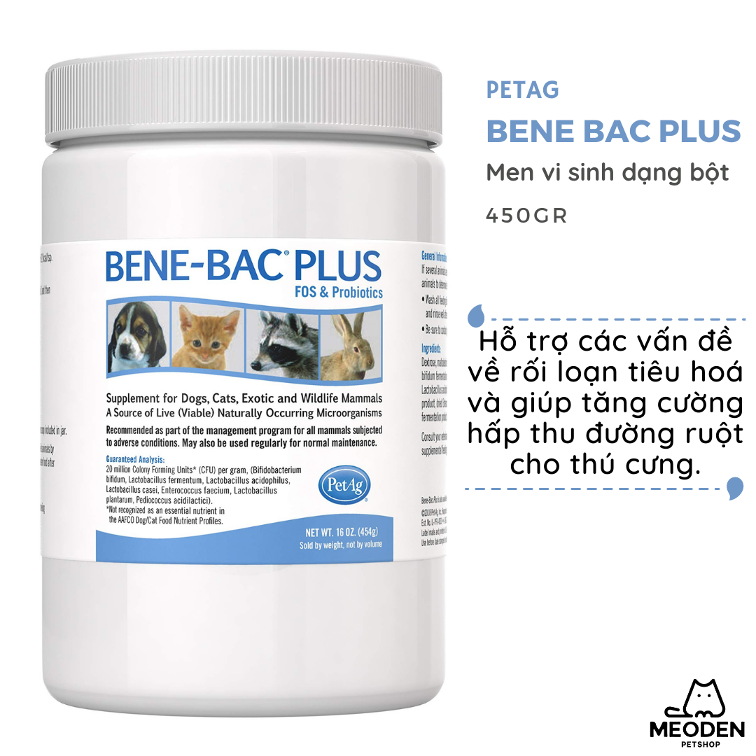 Men tiêu hóa Bene Bac Plus dạng bột cho chó mèo (450gr)