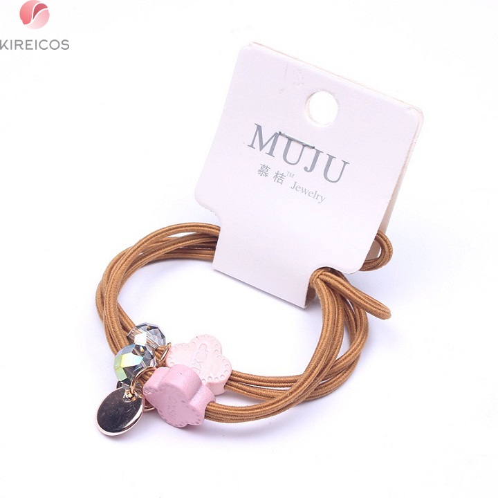 [HCM]Set 2 Dây Cột Tóc Hoa 4 Cánh Màu Đen - kireicos