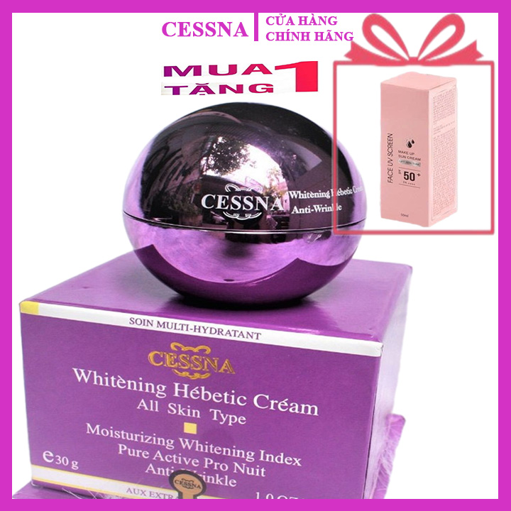 Kem Cessna Tím - Kem dưỡng trắng da 30gr (TẶNG MẶT NẠ)