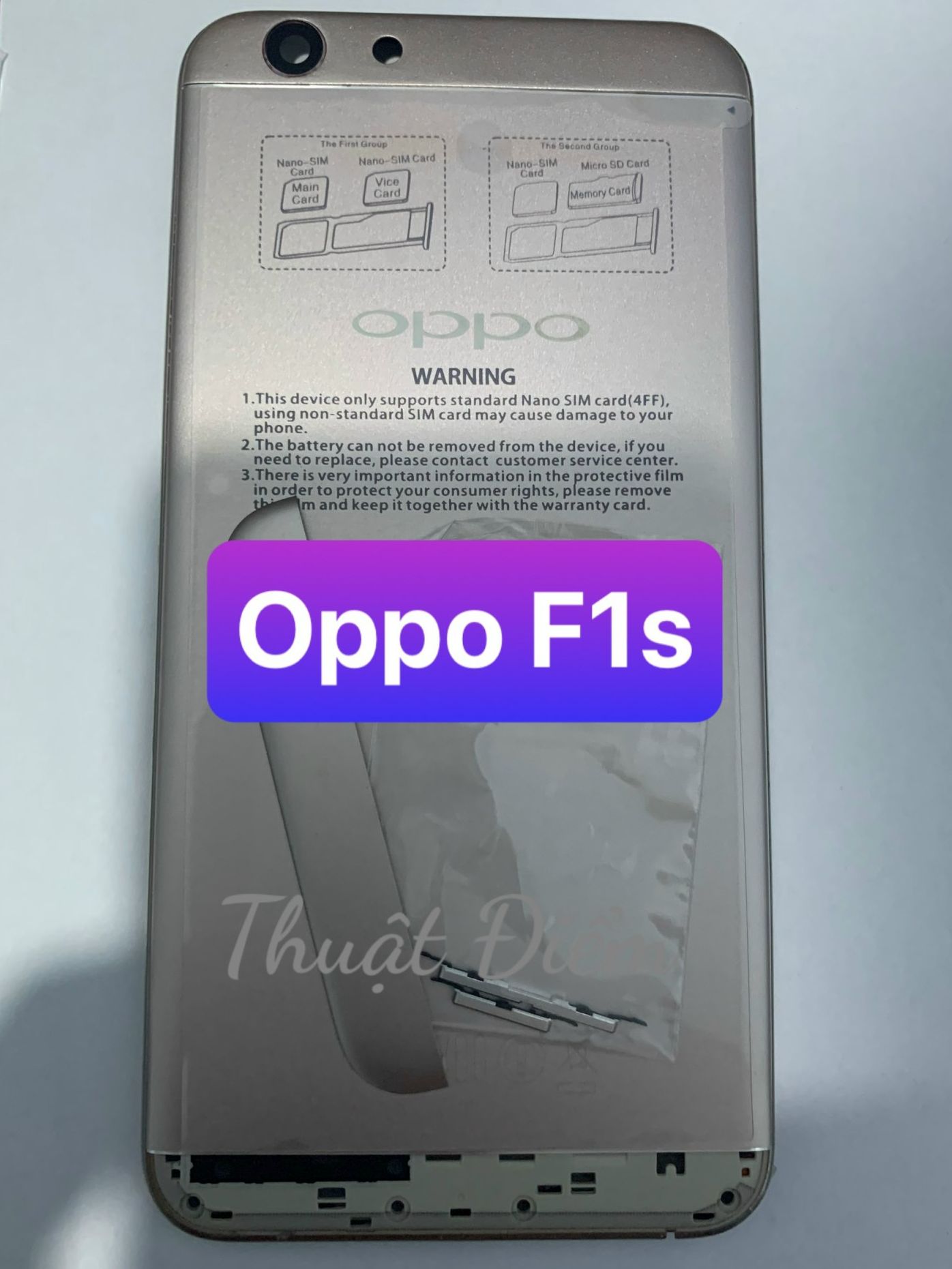 lưng vỏ oppo A59 / F1s kèm khay sim
