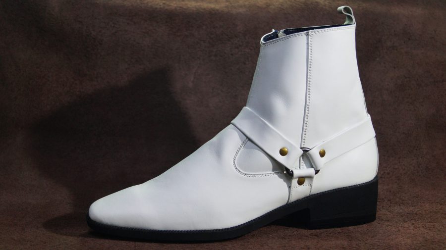 Giày boot nam da trắng da bò thật. Mã số: B166