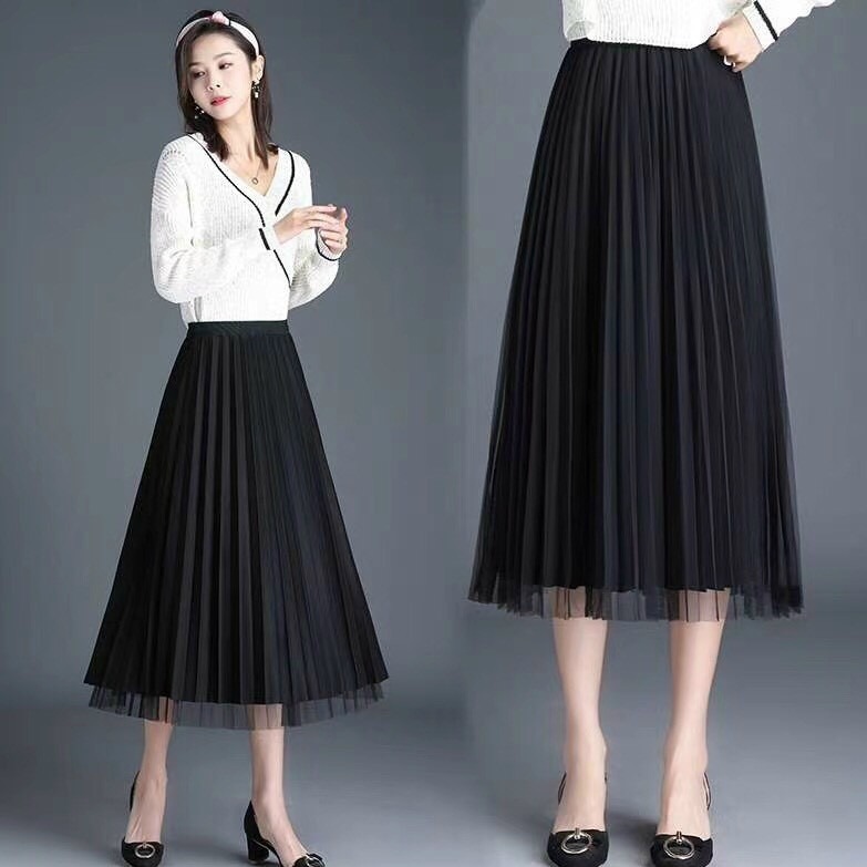 Chân váy xếp ly mặc 2 kiểu