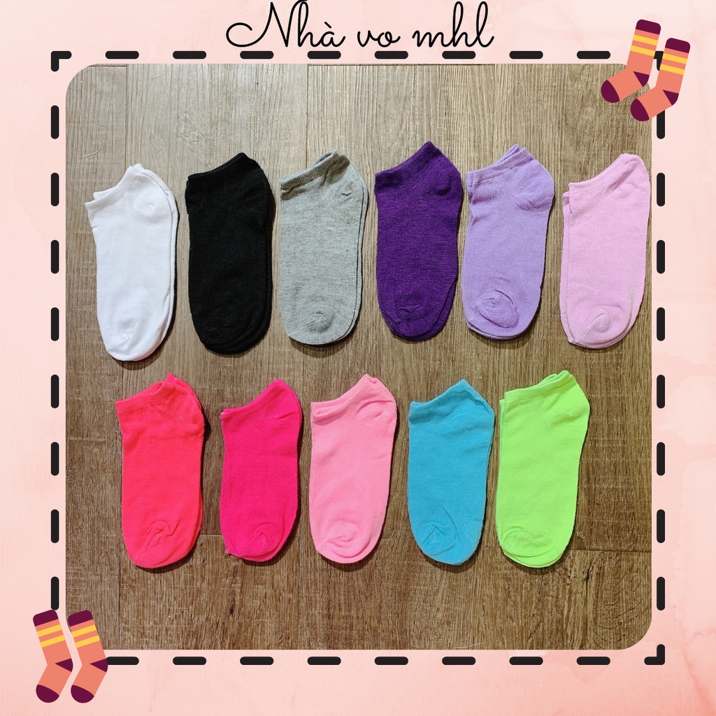 Vớ Ngắn Cổ Trơn mỏng Tất Nữ Cổ ngắn Nhật Bản Cotton Màu Trơn Vớ Nữ trơn mỏng Hàn Quốc Cổ ngắn phong cách đơn giản