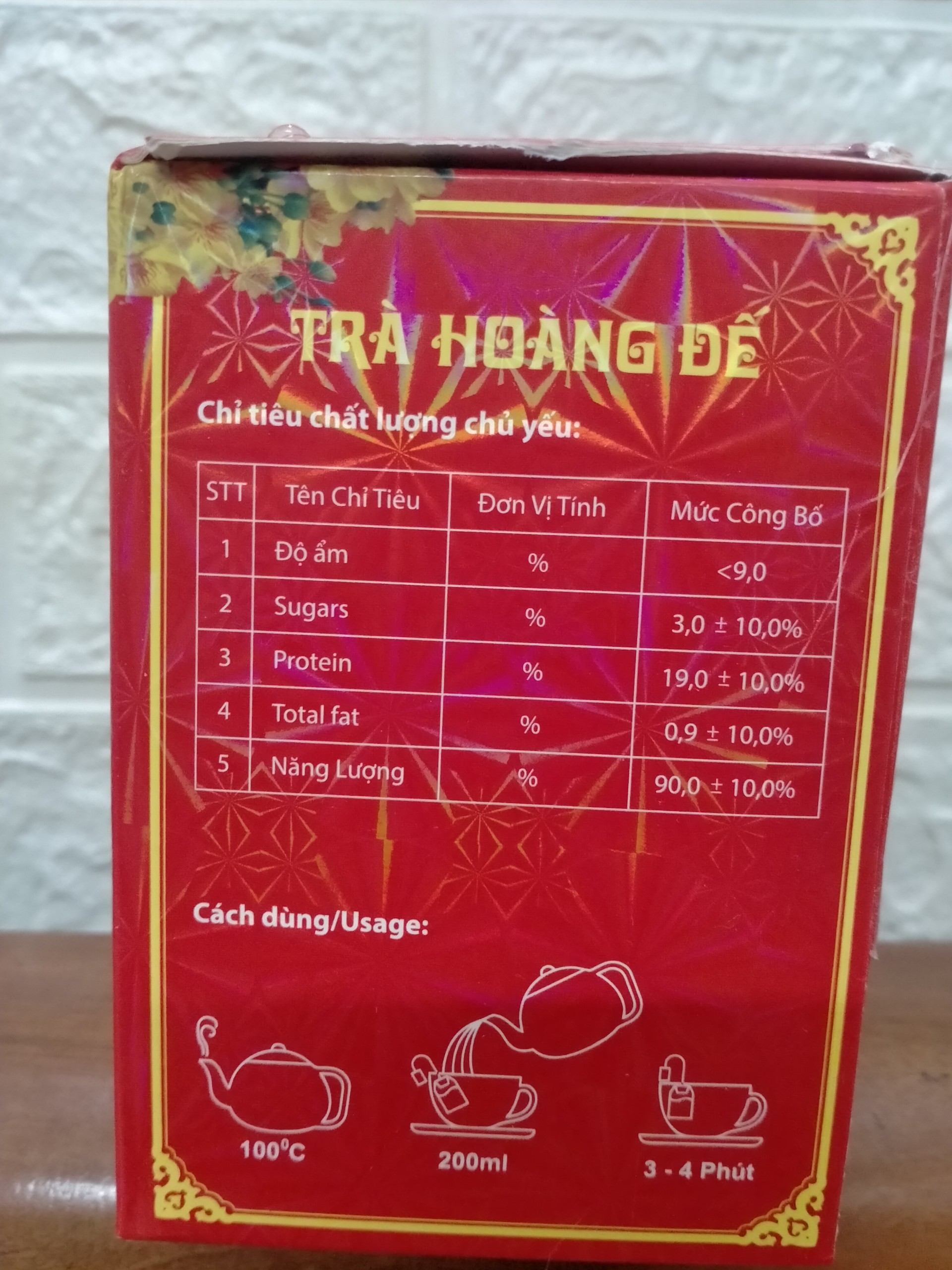 Trà Hoàng Đế túi lọc ( LOẠI HỘP TO 30 gói x 2,5g , ĐẶC SẢN HUẾ )