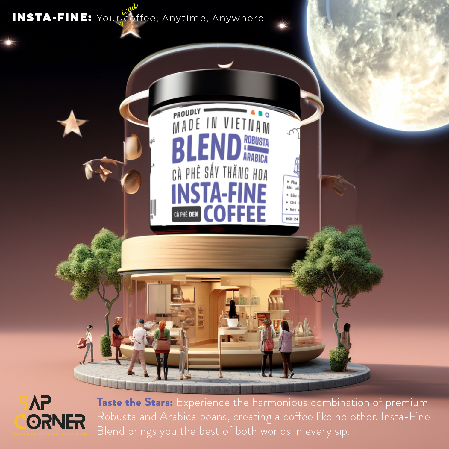 Hũ Cà phê Hòa Tan Pha Lạnh FCA Blend (Robusta & Arabica)