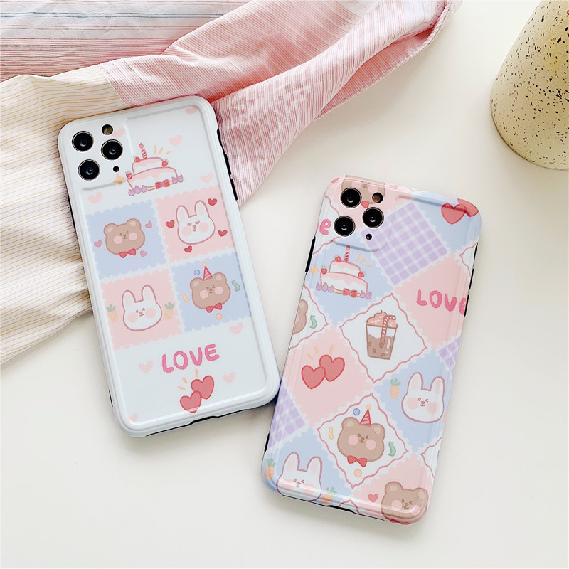 [HCM]Ốp iPhone Gấu & Thỏ Xanh iPhone 7Plus/8Plus/X/Xs Max/11/11 Pro Max - ốp iphone