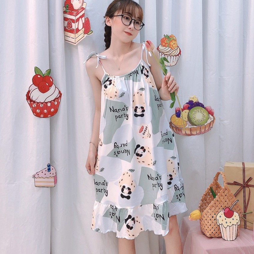Váy ngủ 2 dây đầm ngủ thun mềm mịn, thoáng mát - 𝐕𝟏𝟑𝟎