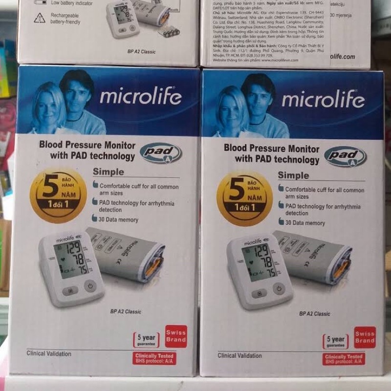 [CHÍNH HÃNG] Máy đo huyết áp bắp tay Microlife A2 Classic