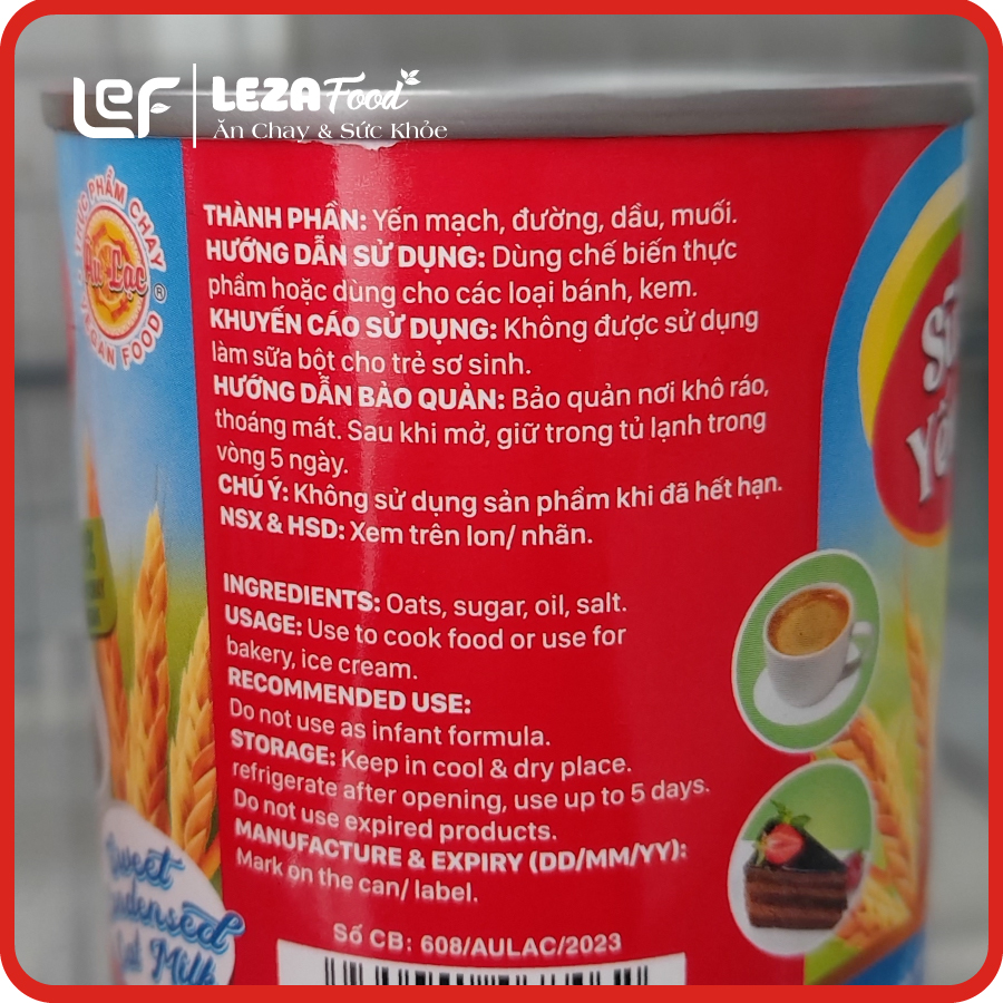 Sữa Đặc Yến Mạch Thuần Chay Âu Lạc 320g