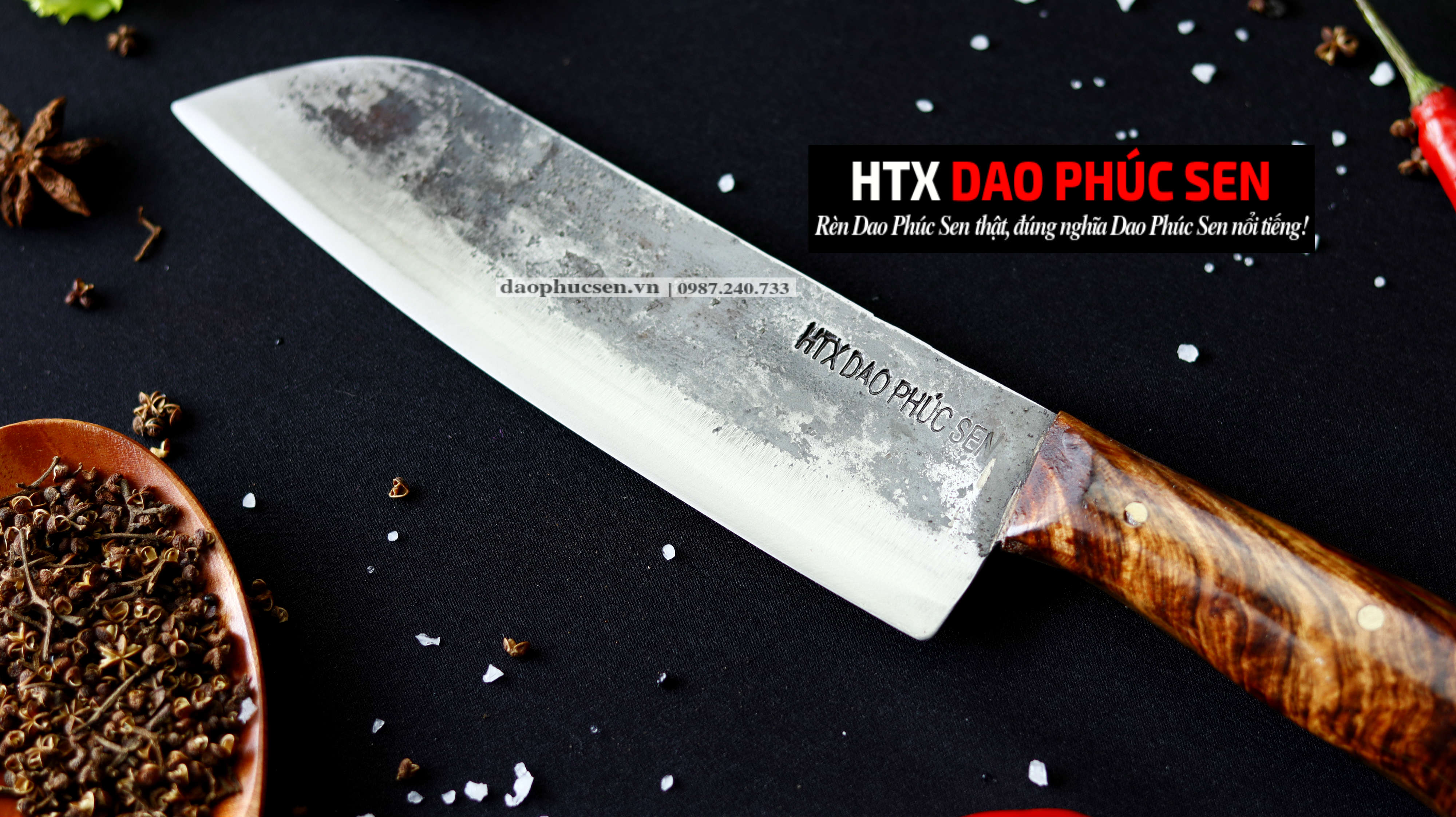 DAO PHÚC SEN THÁI KIỂU 05 cán ốp đồng ( GT05 ) HTX DAO PHÚC SEN