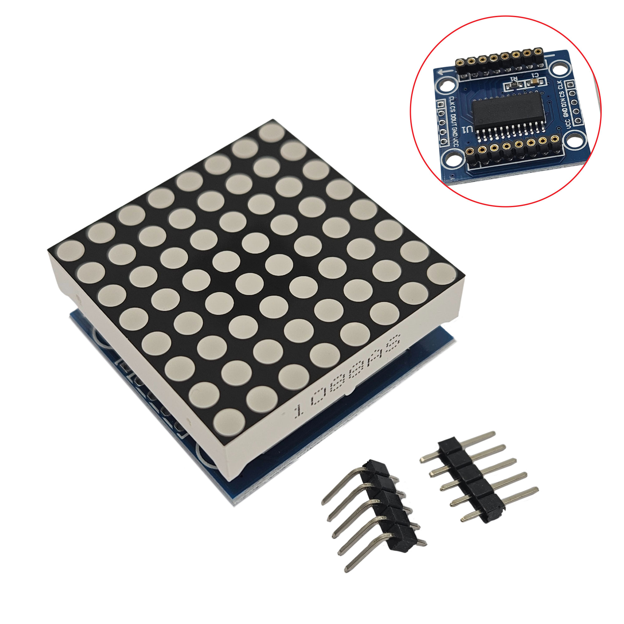Module mạch hiển thị 1 Led ma trận MAX7219CNG / MAX7219CWG IC SMD