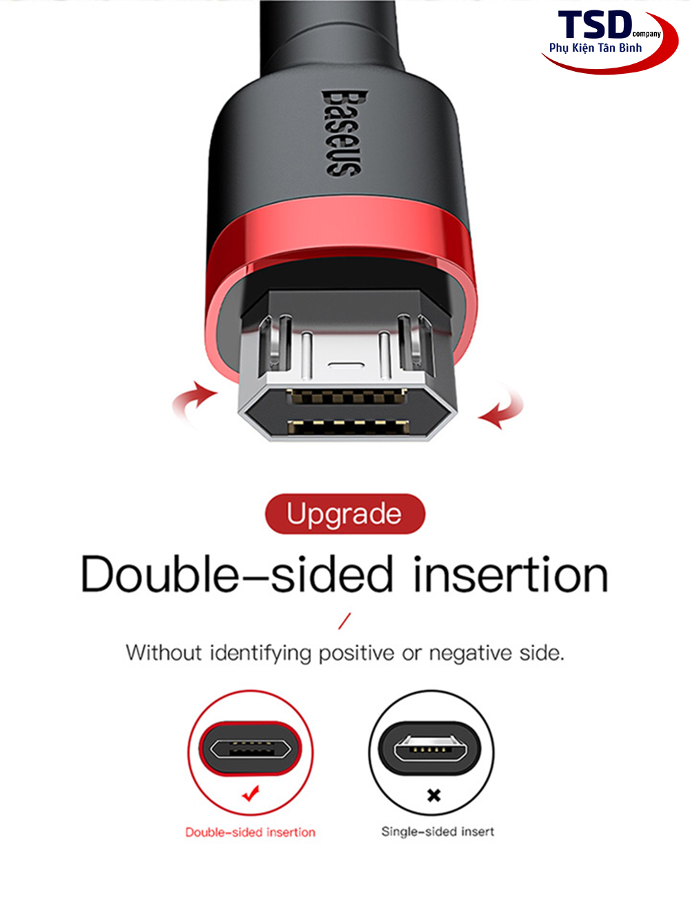 Cáp Sạc Nhanh Baseus Cafule Cổng Micro USB Dài 2 Mét Chính Hãng