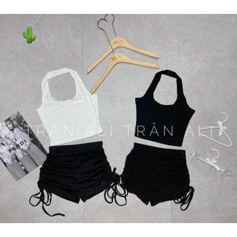 Sét yếm tròng cổ quần rút dây xinh s7
