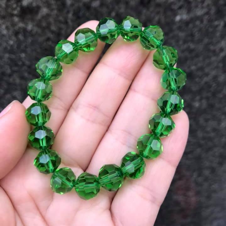 [HCM]VÒNG TAY PHA LÊ XANH LÁ HẠT 10LY