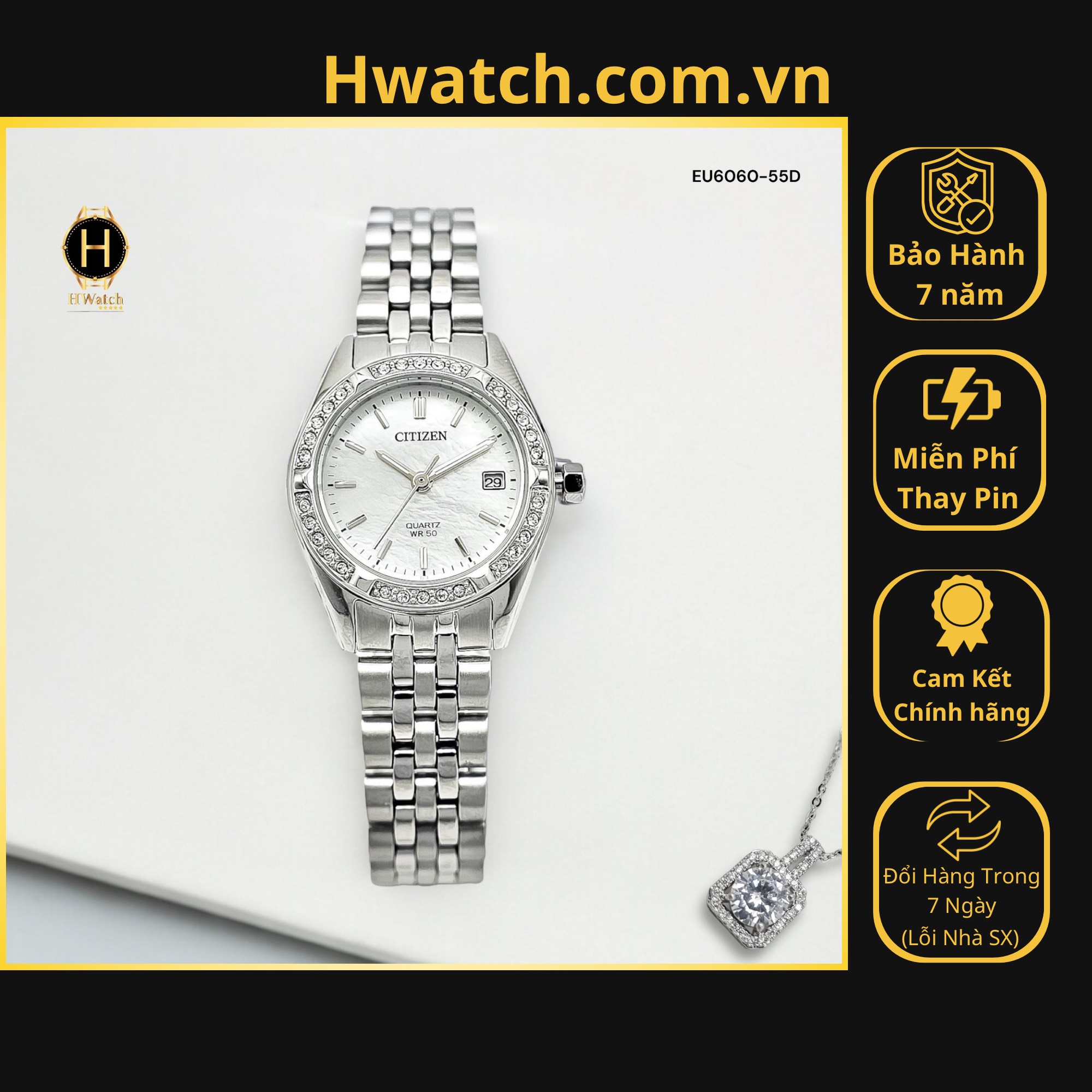 Đồng watch female citizen eu6060-55d machine quartz iron wire
