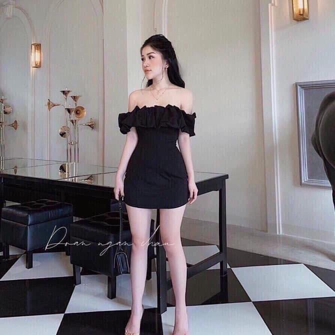ĐẦM NỮ NGẮN ÔM BODY TRỄ VAI XẾP LY (CÓ MÚT NGỰC) THỜI TRANG THIẾT KẾ LANCHI TV65