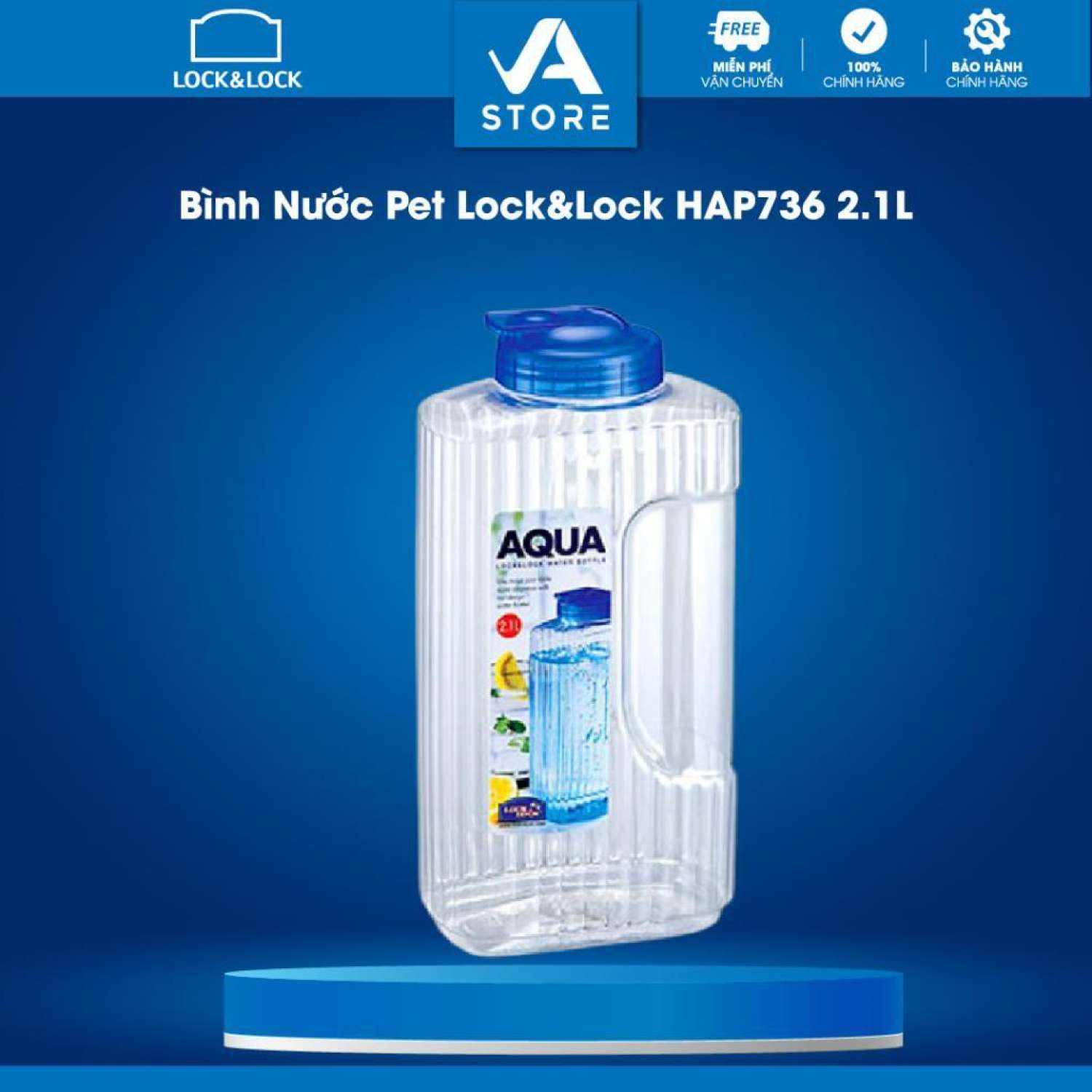 Bình nước pet lock&lock hap736 2.1l