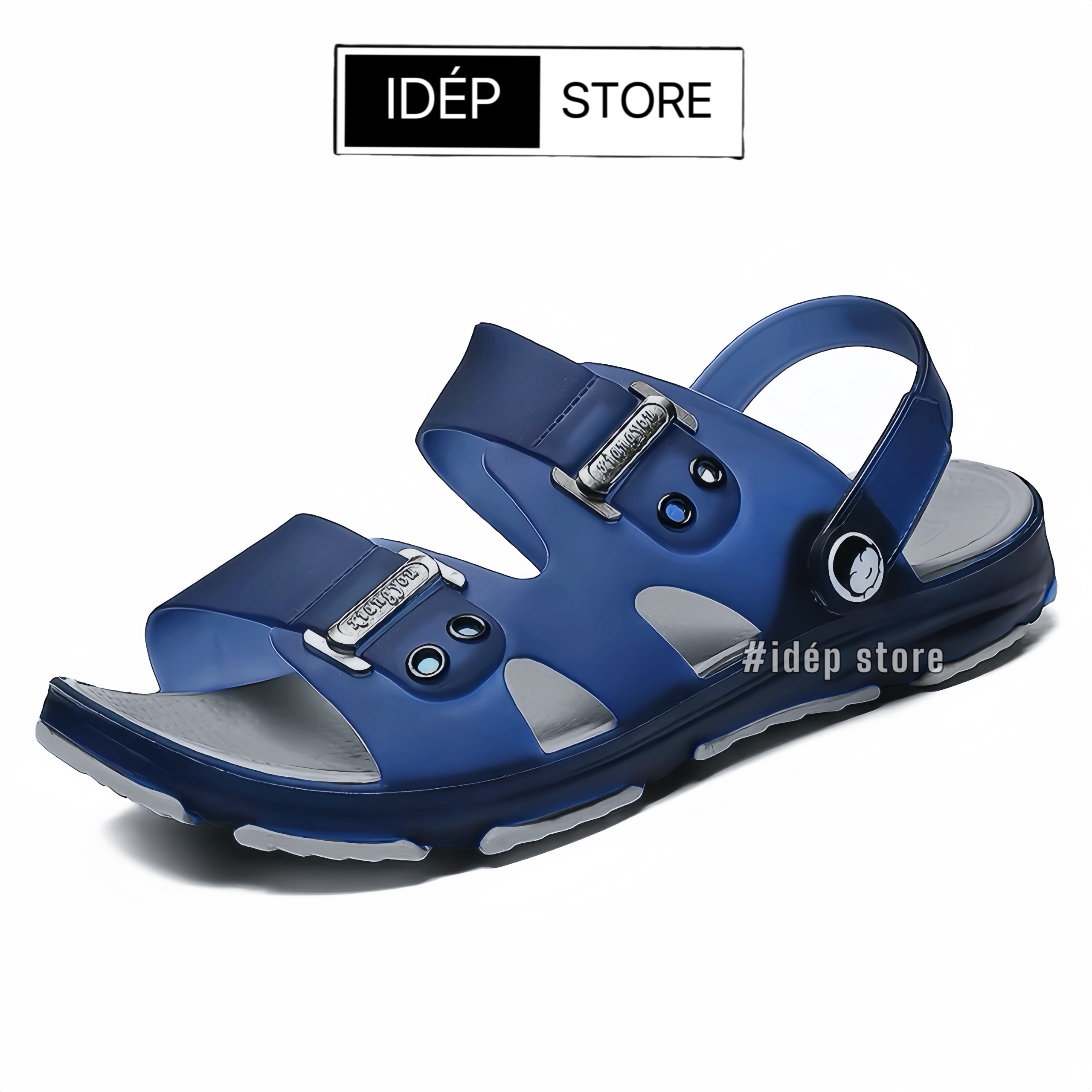 Giày sandal nhựa EVA đi mưa đi biển 2 quai ngang siêu nhẹ êm chân chống nước cho Nam - iDÉP HCM GL037 (Size 39 - 44)