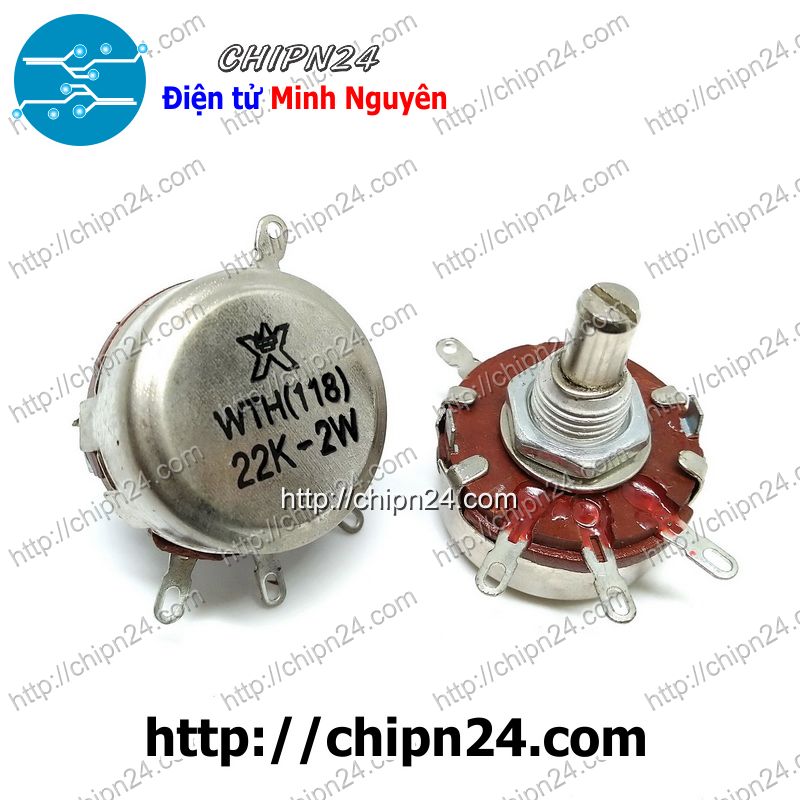 [1 cái] Biến trở 2W WTH118 Nâu (1K/2K2/4K7/5K1/5K6/6K8/10K/22K/47K/100K/470K) - [Chọn Loại]